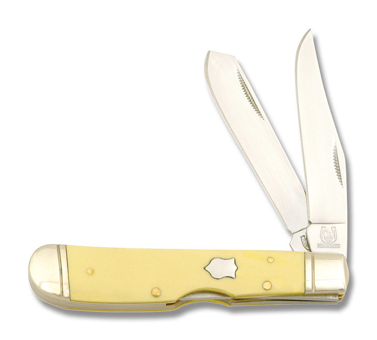 Lockback Trapper 4 Inch Yellow Composition Handle