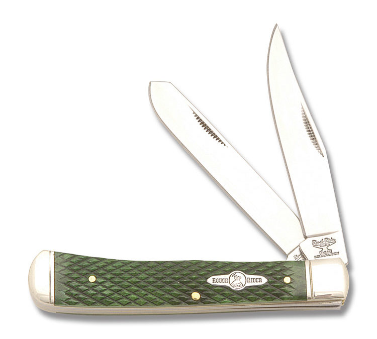 Trapper Green Gunstock Bone Handle