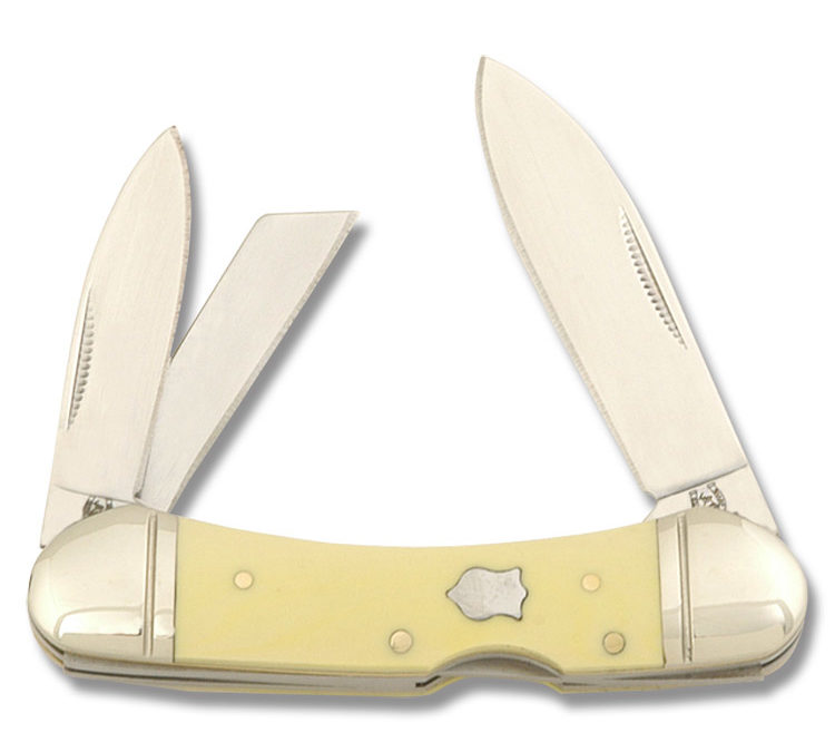 Rough Rider 603 Large Stockman Folding Pocket Knife with Yellow Synthetic  Handle - Knife Country, USA