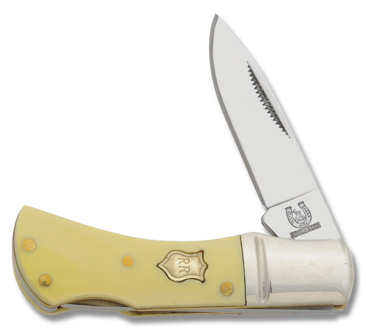 Little Mustang Pocket Lockback Yellow Composition Handle