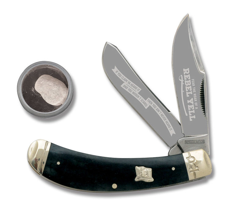 Rebel Yell Bow Trapper Charcoal Smooth Bone Handle