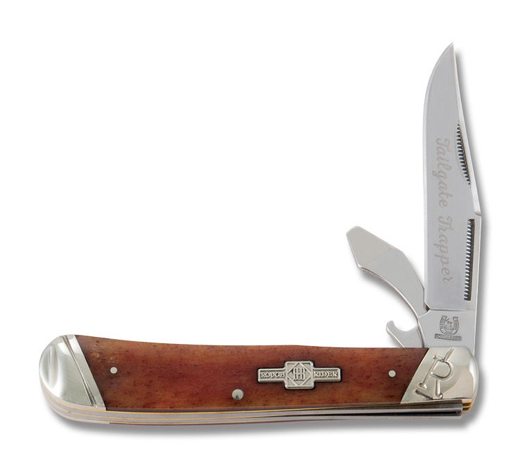 Tailgate Trapper Smooth Amber Bone Handle