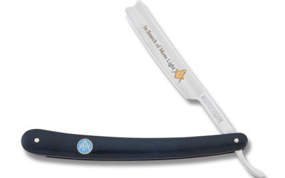 Masonic Razor Blue Smooth Bone Handle