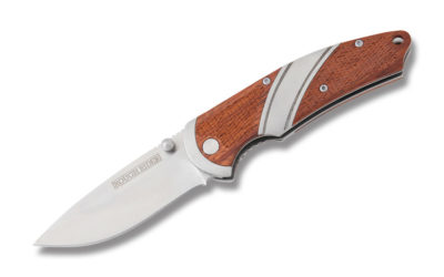 Linerlock Checkered Wood Handle